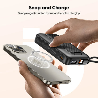 Toocki 10000mAh Magnetic Powerbank With Type C Cable 22.5W Fast Charging LED Display Power Bank For iPhone 14 15 16 Samsung S23