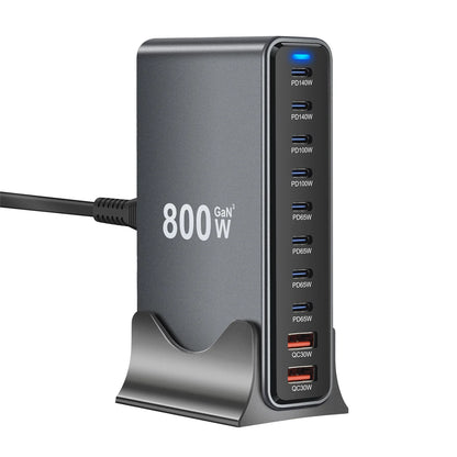 800w Charger GaN USB C Fast Desktop 10-port USB Type C PD3.1 Charger Fast Charging for iPhone 16 15 14 Samsung S24 Xiaomi Laptop