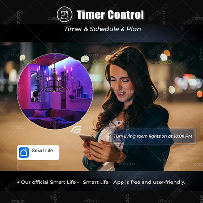 Tuya E14 Candle Lamps APP Control Smart Bulb Bluetooth Or WIFI RGBCW Light Dimmable LED Lamps 220-240V Smart Life Group Control