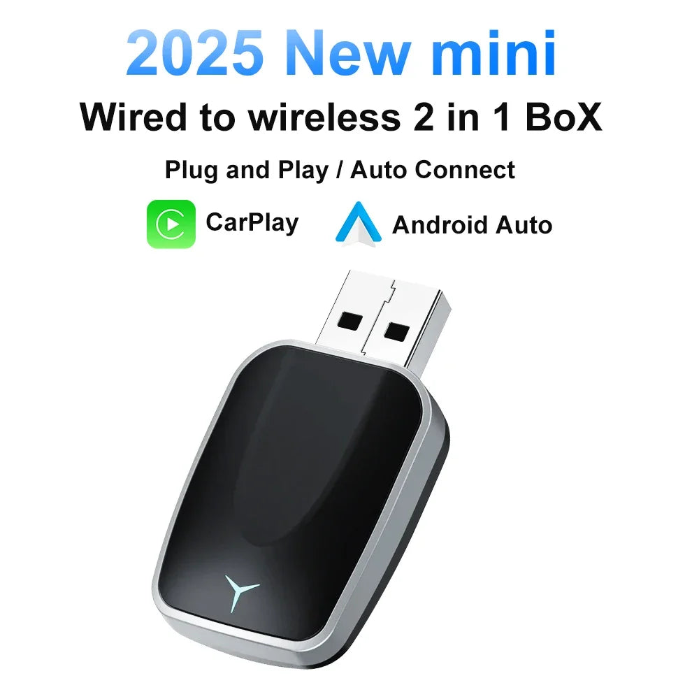2026 New Wireless CarPlay Adapter 2-in-1 Wired to Wireless Dongle for Apple & Android Auto Universal for Nissan Wireless Adapter