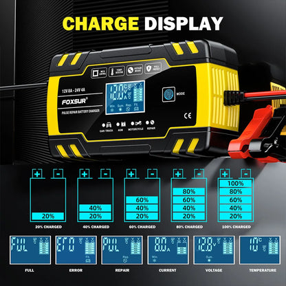 12V 24V Motorcycle And Car Battery Charger Truck Repair Charger AGM Charger