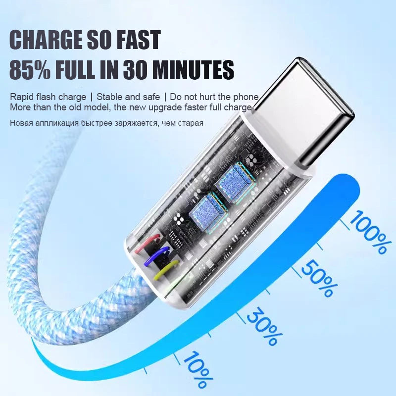 1-50Pcs 60W Type C Weaving Cable For Apple iPhone 14 13 12 11 15 17 16 Pro Max Plus USB C Fast Charging Cable Phone Accessories