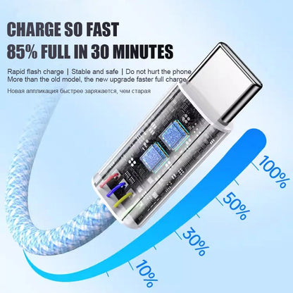 1-50Pcs 60W Type C Weaving Cable For Apple iPhone 14 13 12 11 15 17 16 Pro Max Plus USB C Fast Charging Cable Phone Accessories