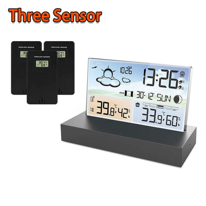 Multifunctional Digital Weather Station Weather Forecast Alarm Clock Indoor Outdoor Temperature Sensor Humidity Meter Calendar