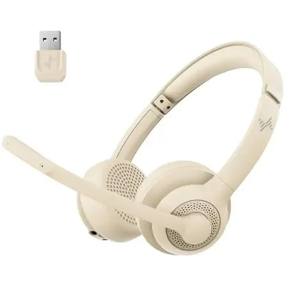 JIAMQISHI EH02U Wireless Bluetooth Headset ANC MIC for Work Computer Headphones USB Dongle Mute Mic for MacBook Headset Phone