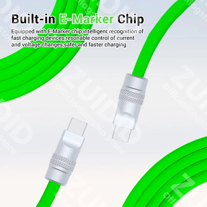 Liquid Silicone USB4 40Gbps Type C to C Data Cable PD3.1 240W Fast Charging 8K@60Hz Cable for iPhone 15 16 MacBook Pro Samsung