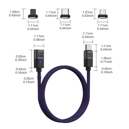 PD 240W Magnetic USB C To Type C Micro USB Fast Charger For Samsung S24 S23 S22 Ultra/Xiaomi 14Pro/iPhone 15 Pro Max/MacBook Air