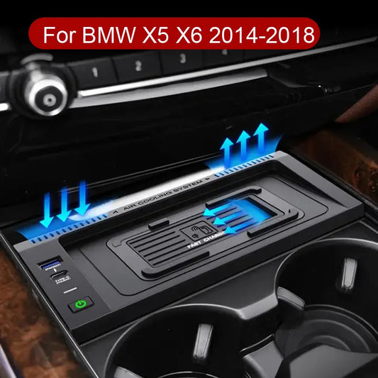 For BMW X5 F15 X6 F16 2014 2015 2016 2017 2018 15W Car Wireless Charger Fast Phone Charger