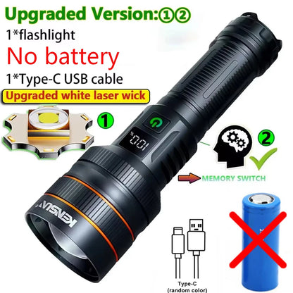 High Power LED Flashlight USB Rechargeable Powerful Tactical Torch Strong Light Lantern Super Long Range Lamp Outdoor Fishing