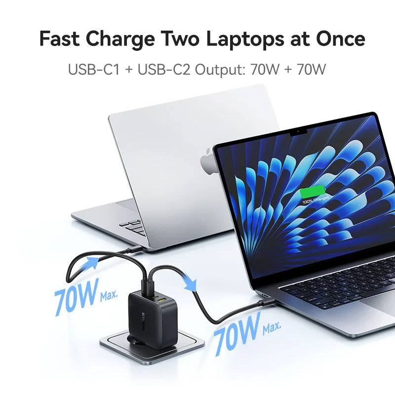【New Sale】Baseus 140W GaN Charger PD Charger USB C Charger Fast Charge For Macbook Tablet Phone Charger For iPhone 17 16 15 14