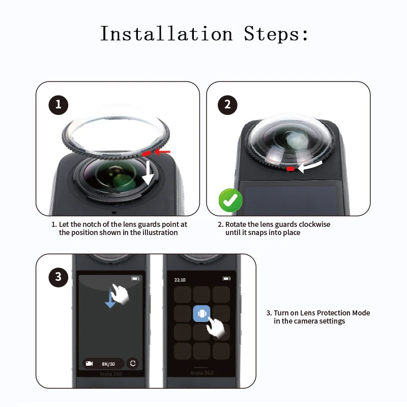 For Insta360 X5 X4 Lens Guards + Storage Bag + Screen Protector Film for Insta 360 X4 X5 Lens Protector Anti-scratch Accessory