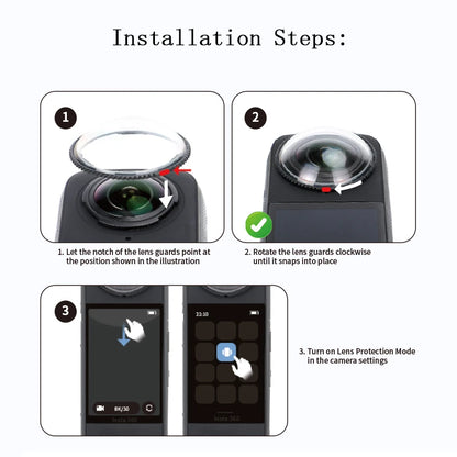 For Insta360 X5 X4 Lens Guards + Storage Bag + Screen Protector Film for Insta 360 X4 X5 Lens Protector Anti-scratch Accessory