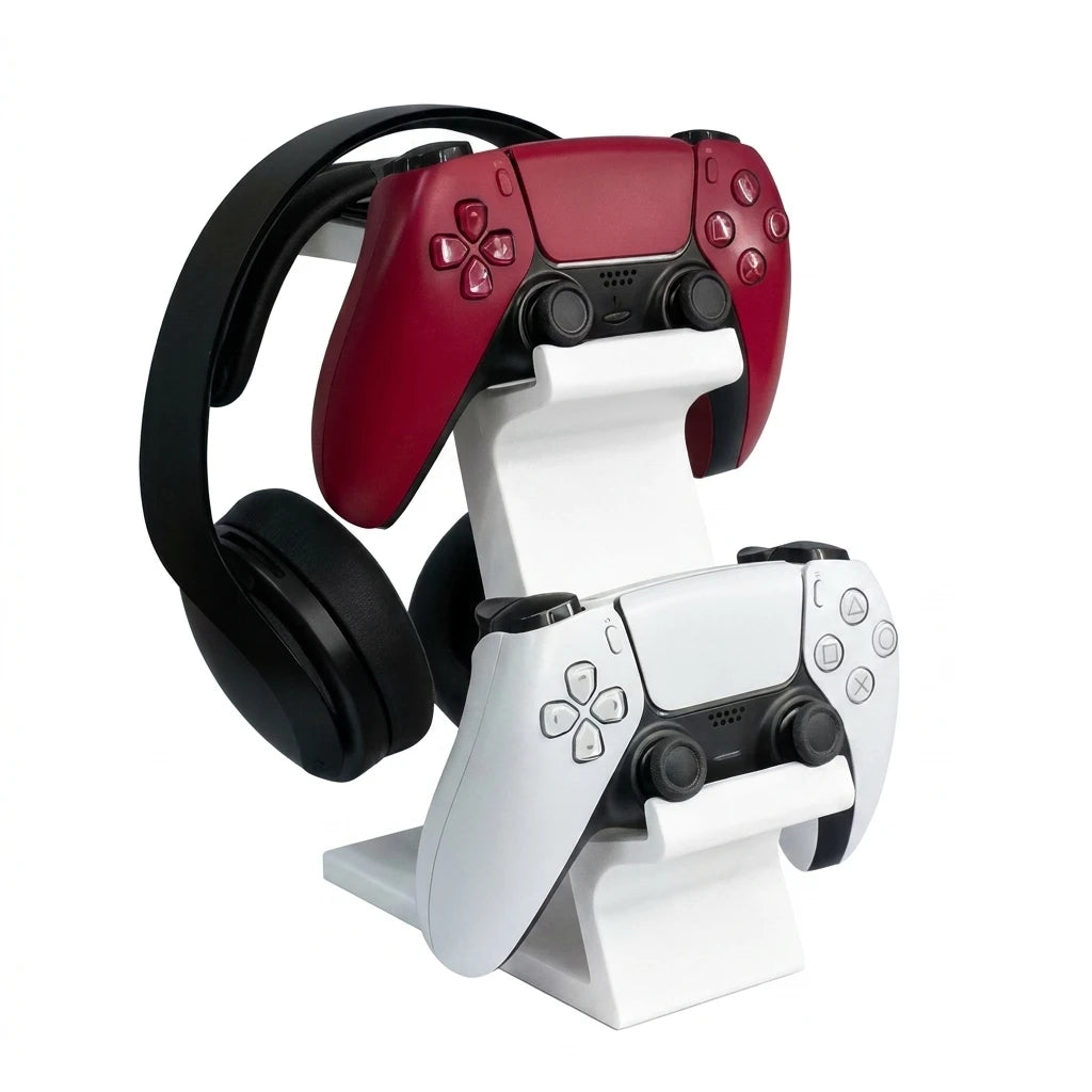 3D Printed Game Controller Headphone Integrated Stand Universal Standing Stand for PS4/PS5/XBOX Controller Headphone