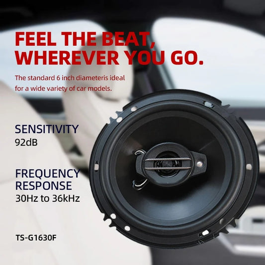 6 Inch 640W (2x320W) 3 Way Universal Car Coaxial Car Music Stereo Full Range Hi-Fi Car Truck Door Speakers Surround Sound System