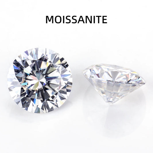 1 round moissanite cut with 8 hearts and 8 arrows, D color, VVS1 clarity, 0.1 carat-5 carat, suitable for making inlaid pendant