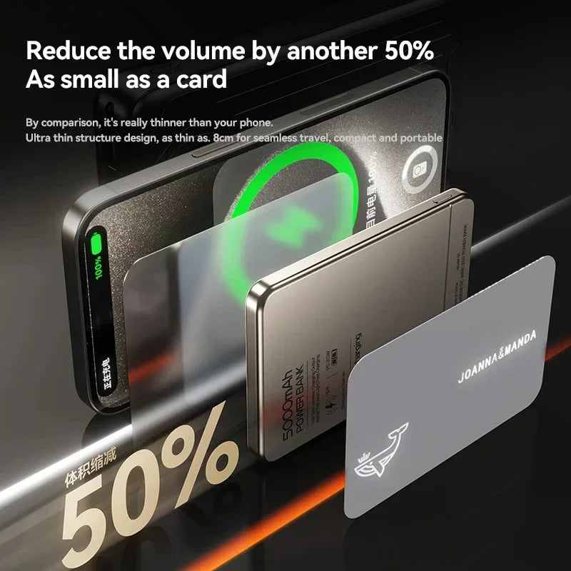 Lenovo 10000mah Ultra-thin Power Bank Magnetic Wireless Digital Display Fast Charging External Battery For Magsafe For Iphone