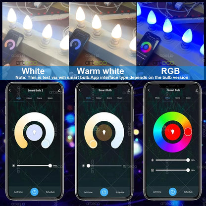 Tuya E14 Candle Lamps APP Control Smart Bulb Bluetooth Or WIFI RGBCW Light Dimmable LED Lamps 220-240V Smart Life Group Control