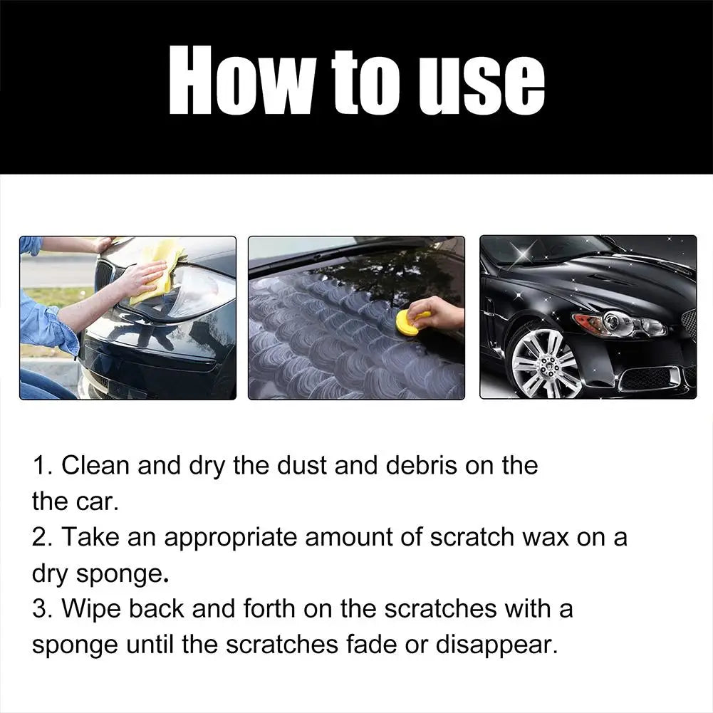 Car Scratch Removal Wax Kit,120ml Auto Paint Scratch Repair Polish with Sponge&Towel,Car Detailing Wax for Light Scratches Stain
