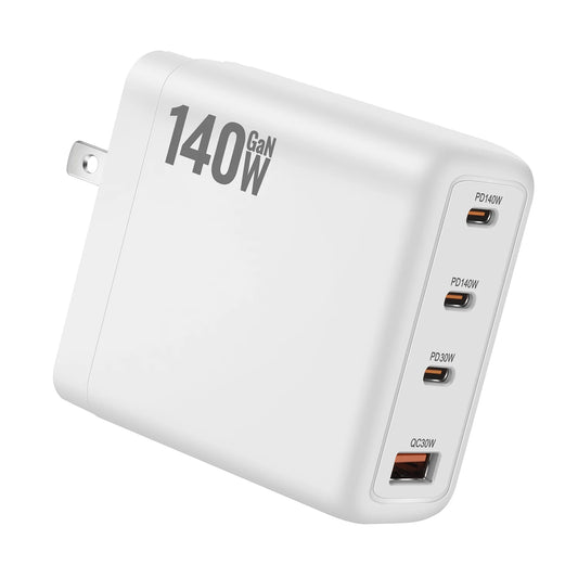 New 140W Multi-Port GaN Charger PD3.1 3C1A Super Fast Charging Head Compact Portable for Mobile Phones