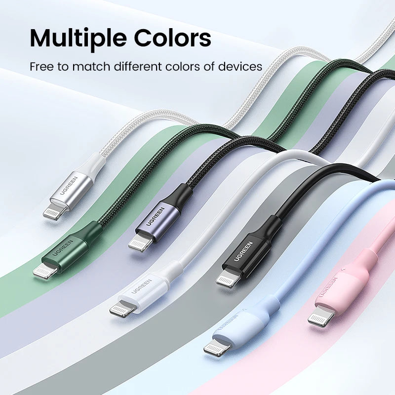 UGREEN MFi 20W PD USB C to Lightning Cable for iPhone 14 13 12 Pro Max Fast Charging for iPad Mini Phone Type C Cable
