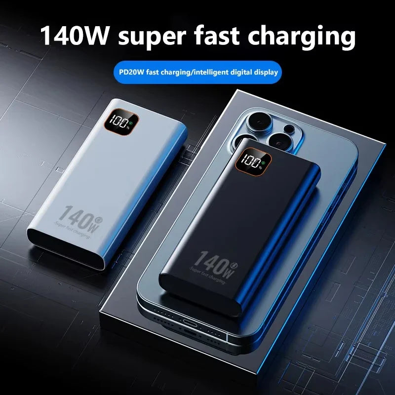 Lenovo 140W 500000mAh Ultra Capacity Power Bank Super Fast Charging CCC Portable Battery Charger For IPhone Samsung 2026 New