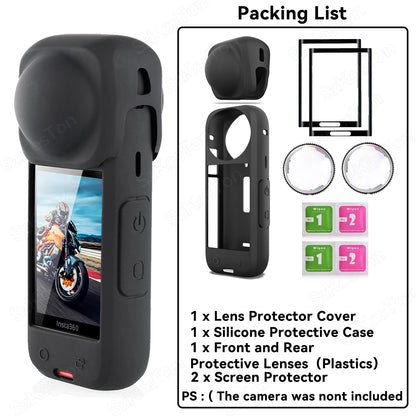 For Insta360 X5 X4 Lens Guards + Storage Bag + Screen Protector Film for Insta 360 X4 X5 Lens Protector Anti-scratch Accessory