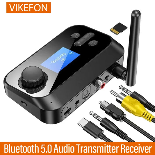 Bluetooth 5.0 Audio Transmitter Receiver SD Card Handsfree Call Stereo Wireless Adapter RCA SPDIF 3.5mm Aux Jack for TV PC Car