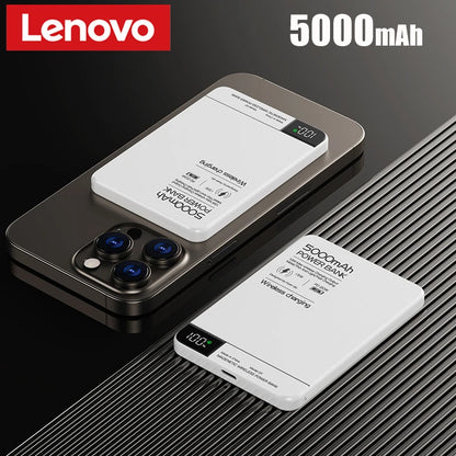 Lenovo 10000mah Ultra-thin Power Bank Magnetic Wireless Digital Display Fast Charging External Battery For Magsafe For Iphone