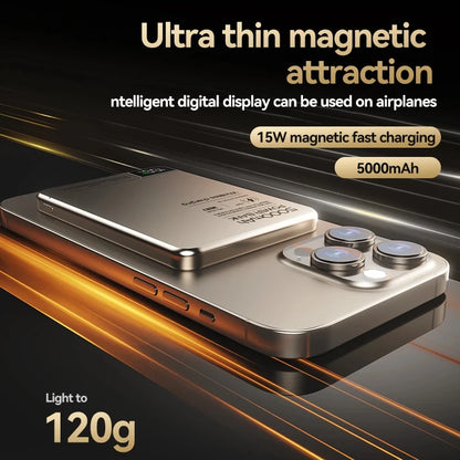 Lenovo 10000mah Ultra-thin Power Bank Magnetic Wireless Digital Display Fast Charging External Battery For Magsafe For Iphone