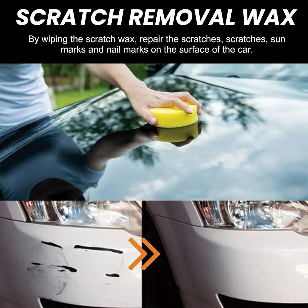 Car Scratch Removal Wax Kit,120ml Auto Paint Scratch Repair Polish with Sponge&Towel,Car Detailing Wax for Light Scratches Stain