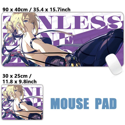 ZZZ Gaming Hoshimi Miyabi Ye Shunguang Remielle Sigrid Mouse Pad Zenless Zone Zero Keyboard Desk Mats XXL Anime Girls Mousepad