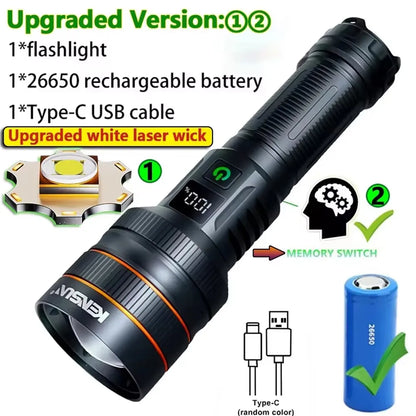 High Power LED Flashlight USB Rechargeable Powerful Tactical Torch Strong Light Lantern Super Long Range Lamp Outdoor Fishing
