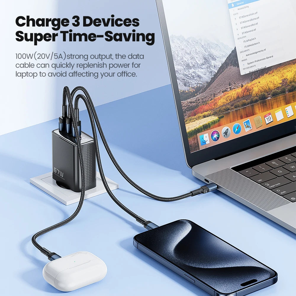 Toocki 67W GaN Charger Digital Display Quick Charge 4.0 3.0 Fast Type C USB Charger for Laptop iPhone Samsung Xiaomi Realme POCO