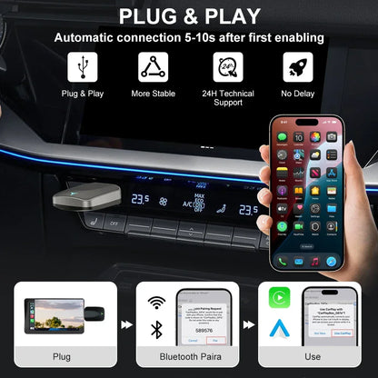 2026 New Wireless CarPlay Adapter 2-in-1 Wired to Wireless Dongle for Apple & Android Auto Universal for Nissan Wireless Adapter