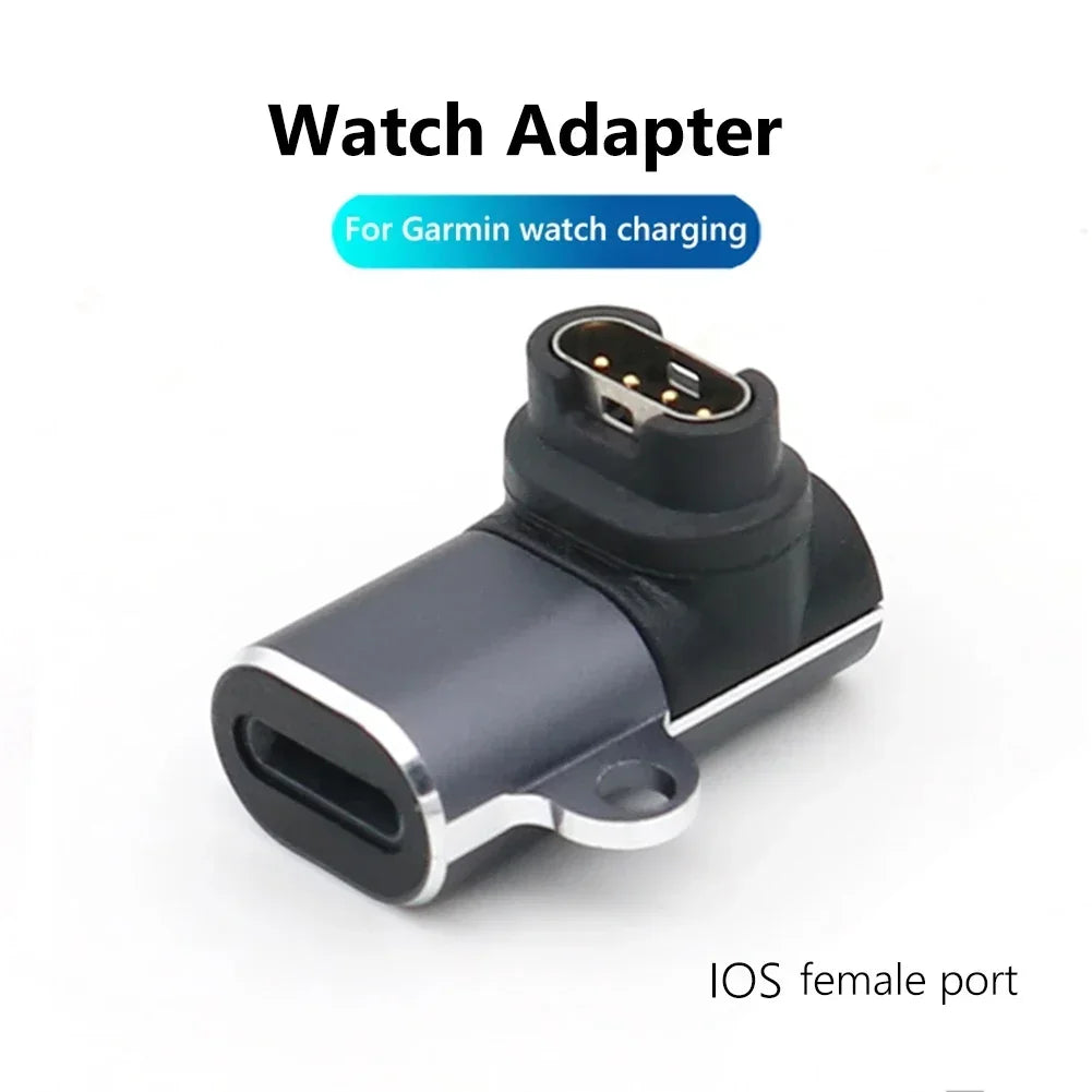 Type C/Micro/ios USB Charger Adapter For Garmin Fenix 7/6/5 Instinct 2S Venu 2 Plus EPIX forerunner 745 Watch Charging Converter