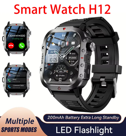 2026 New Smart Watch Men Bluetooth Calling Fitness Tracker LED Flashlight Sleep Monitor Sports Smartwatch For Android iOS