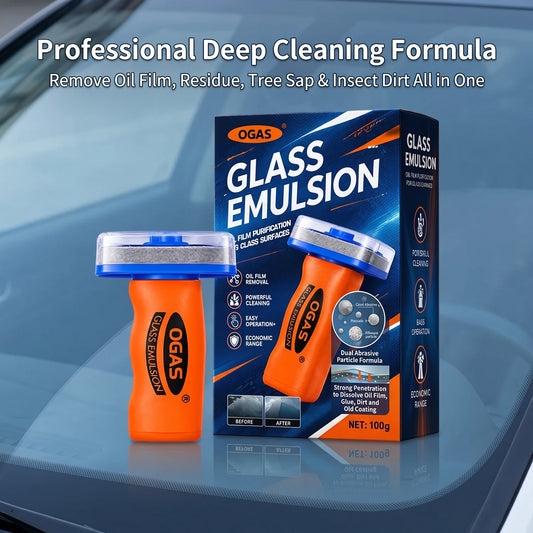 OGAS Gen 2 Upgraded Version Car Glass Oil Film Remover Paste with Felt Brush Deep Cleaning Agent Remove Dirt Bird Droppings
