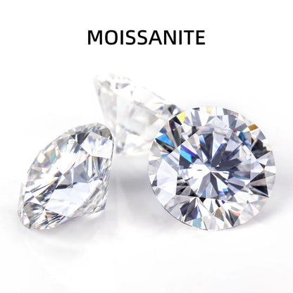 1 round moissanite cut with 8 hearts and 8 arrows, D color, VVS1 clarity, 0.1 carat-5 carat, suitable for making inlaid pendant