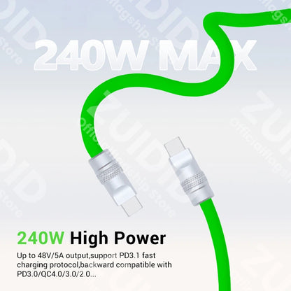 Liquid Silicone USB4 40Gbps Type C to C Data Cable PD3.1 240W Fast Charging 8K@60Hz Cable for iPhone 15 16 MacBook Pro Samsung