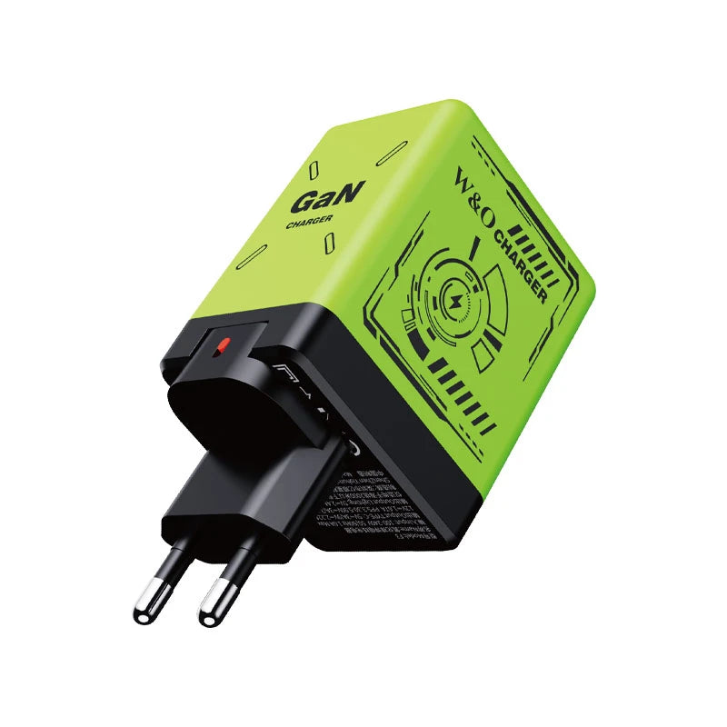 2026 New GaN 120W Fast Charger with Retractable Type-C Ligting Cable Portable Multi-Device Folding Adapter For iPhone Samsung