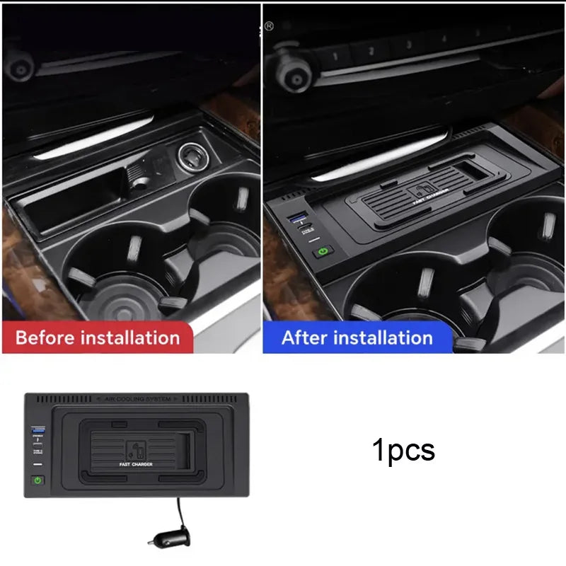 For BMW X5 F15 X6 F16 2014 2015 2016 2017 2018 15W Car Wireless Charger Fast Phone Charger