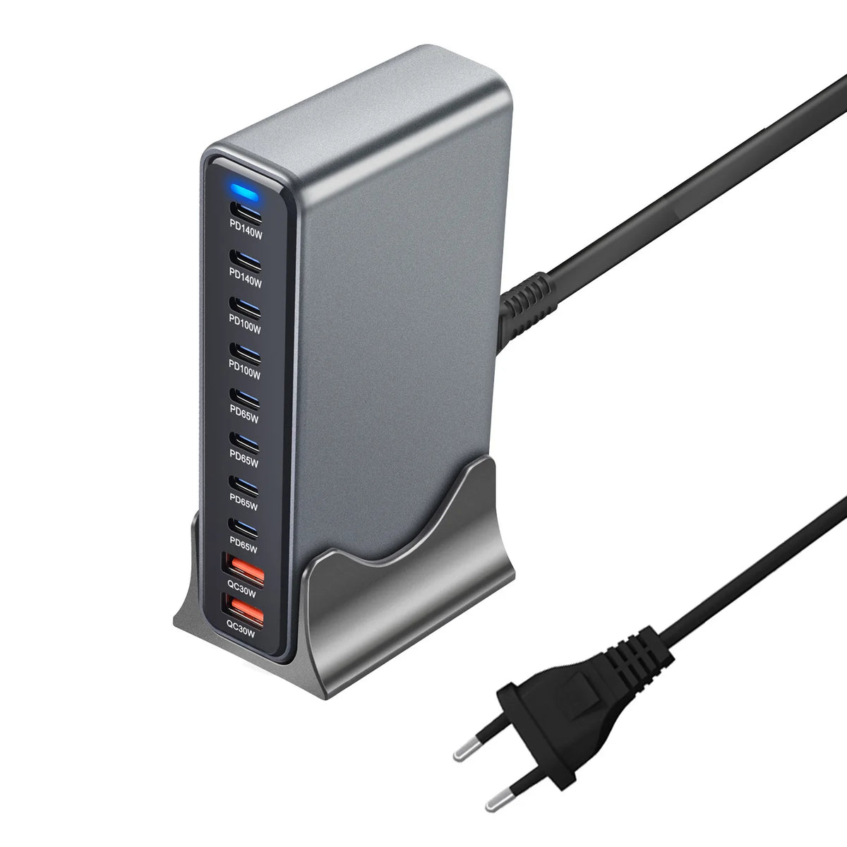 800w Charger GaN USB C Fast Desktop 10-port USB Type C PD3.1 Charger Fast Charging for iPhone 16 15 14 Samsung S24 Xiaomi Laptop