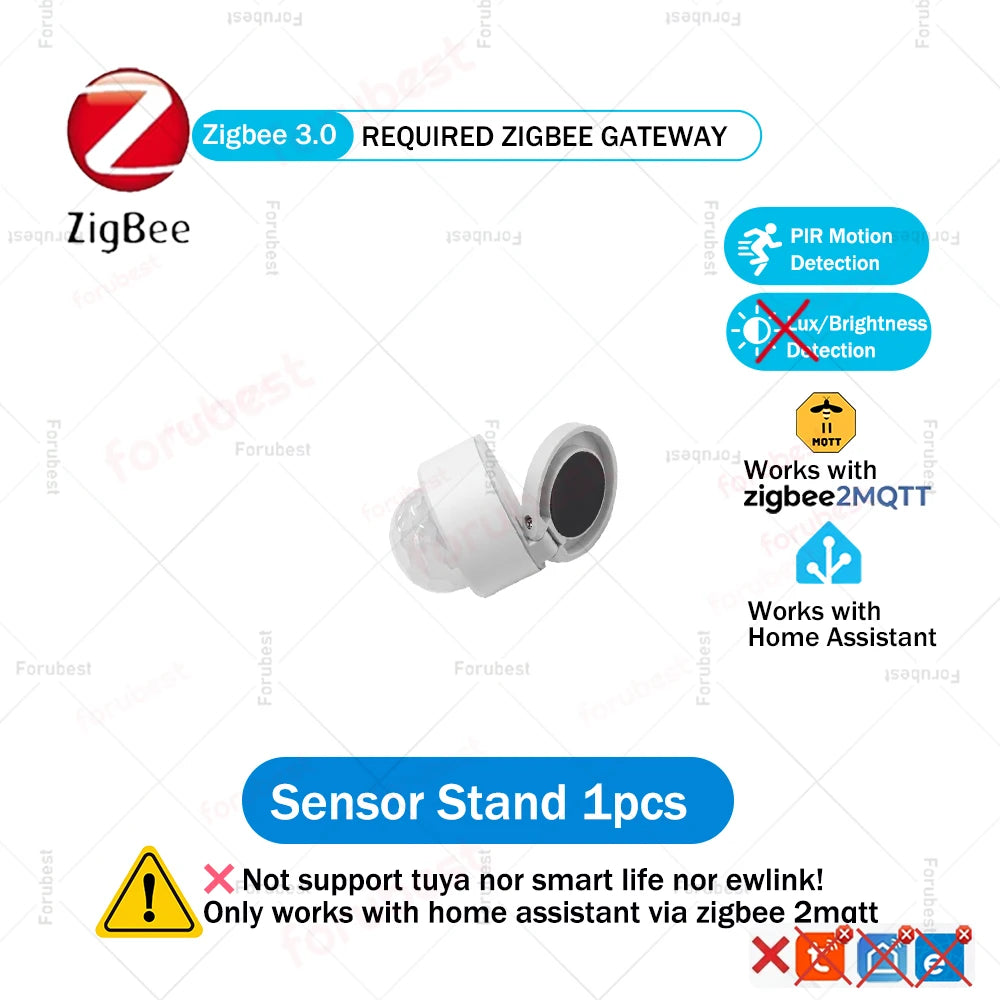 Zigbee 3.0 PIR Motion Sensor Infrared Detector Human Body Movement & Lux Brightness Light Sensor Works with Home Assistant Z2M