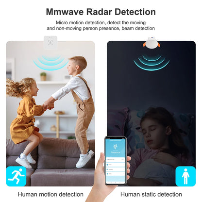 Tuya ZigBee 24G MmWave Radar Human Presence Sensor Luminance/Distance Small Motion Detection More Accurate Ceiling Mount Sensor