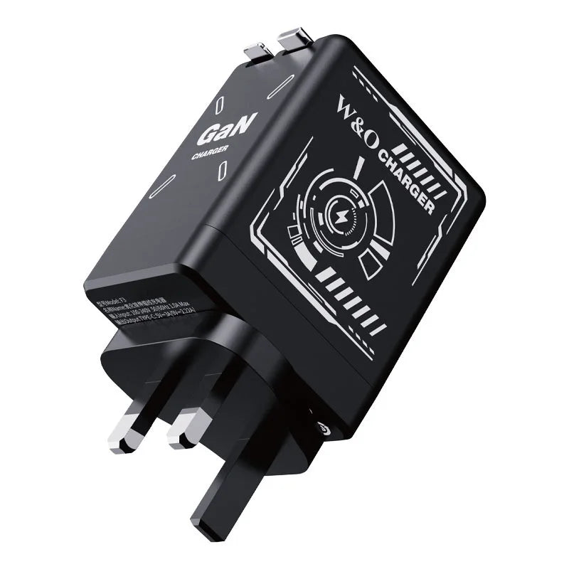 2026 New GaN 120W Fast Charger with Retractable Type-C Ligting Cable Portable Multi-Device Folding Adapter For iPhone Samsung