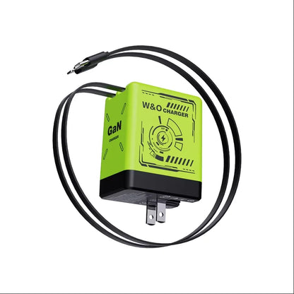 2026 New GaN 120W Fast Charger with Retractable Type-C Ligting Cable Portable Multi-Device Folding Adapter For iPhone Samsung