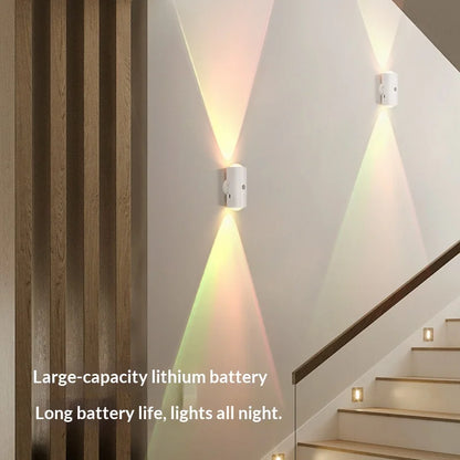 1/4-Pack Smart Cat Eye Dual Head Wall Light, Motion Sensor with Auto On/Off, 16 RGB Colors, 3M Range for Bedroom Hallway Stairs